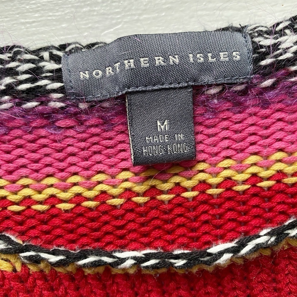 Northern Isles rainbow sweater striped womens size medium crew neck - Picture 5 of 12
